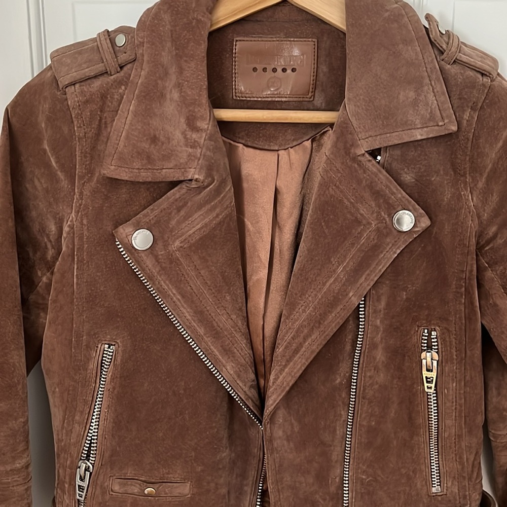 Blank NYC Suede Moto Jacket in color Coffee Bean - Picture 3 of 4